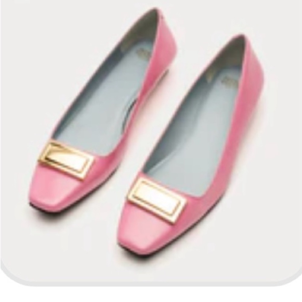 France’s Valentine Pink Crinkled Patent Leather Midge Flat Sz 7.5 STILL IN BOX!